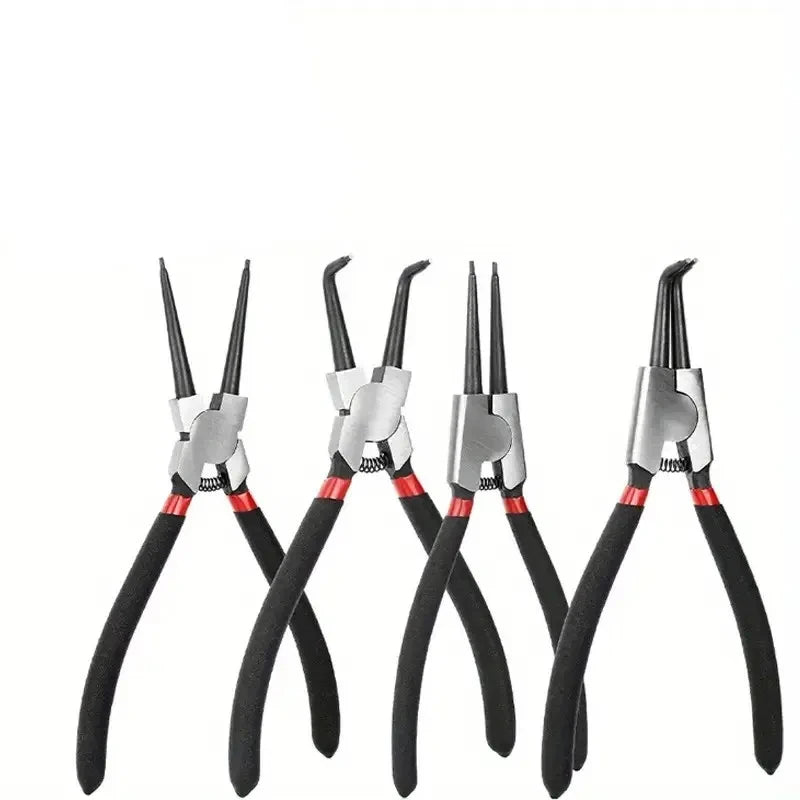 4PCS Snap Ring Pliers Set, 7 inch Internal/External Heavy Duty for Ring Remover Retaining Straight Bent Lock Pliers Set