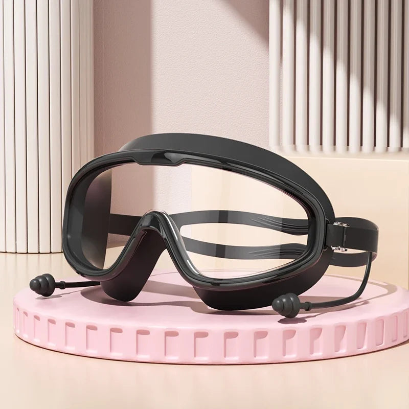 Gafas de natación para exteriores antivaho, de visión amplia, para buceo con esnórquel, con tapones para los oídos para adultos, jóvenes, para buceo en el agua