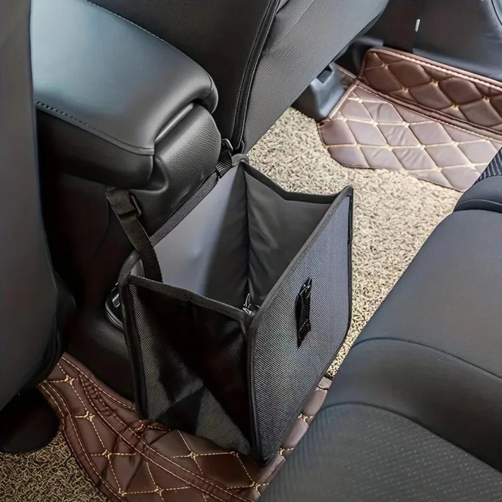 Car Hanging Trash Can Multipurpose Waterproof Backseat Organizer, Universal Vehicle Storage Bin for Snack Wrappers