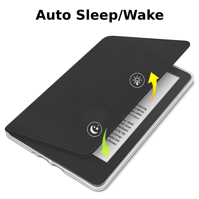 For Kindle 10th Gen Case 360° Rotatable 2-in-1 Detachable Acrylic Case Magnetic Stand 6'' 2019 J9G29R PU Leather Cover Funda
