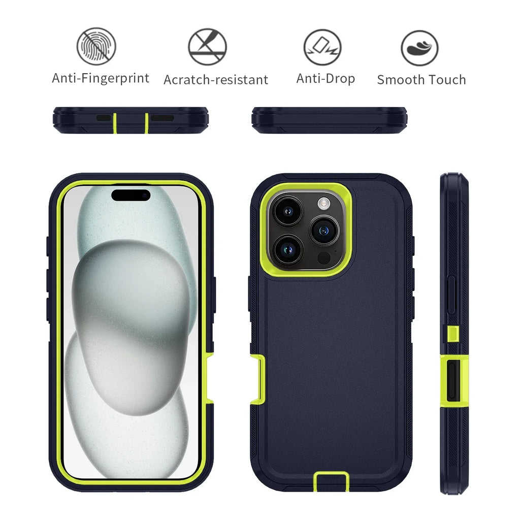 Otter Armor Box Shockproof Defender Phone Case for Iphone 16 11 12 13 14 15 17 Pro Max XSMAX 7 8 16E Hard Back Cover with Clip