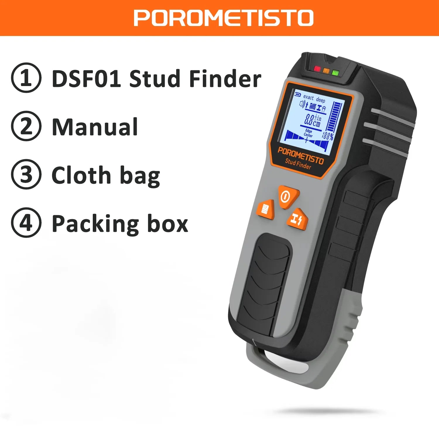 6in1 Stud Finder Wall Scanner Detector Multifunction Wall Scanner for AC Cable Wires Wood Metal Pipe Electronic Measuring Tools