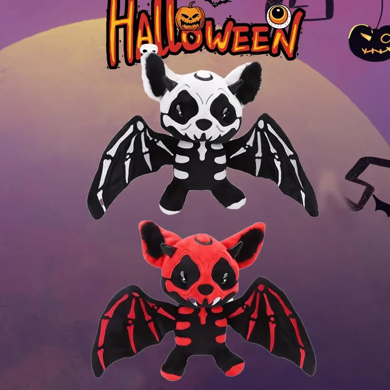 Halloween dos colores Cráneo Esqueleto Murciélago Peluche Juguete de Peluche Novedad Murciélago Aterrador Decoración de Halloween para Niños los Regalos