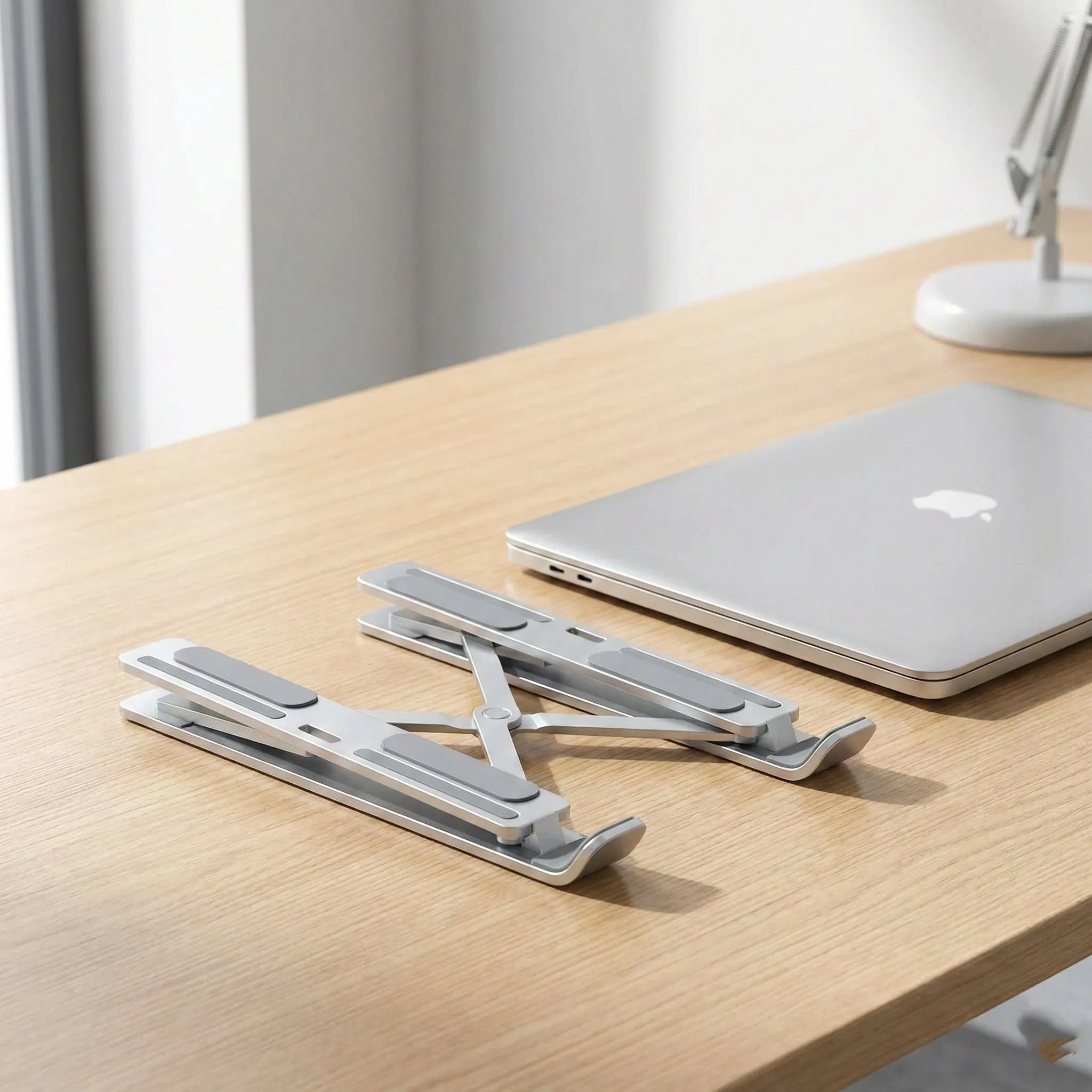 Premium Aluminum Laptop Riser, 7-Level Adjustable, Foldable & Portable, Anti-Slip, Compatible with All 10-15.6 Inch Laptops