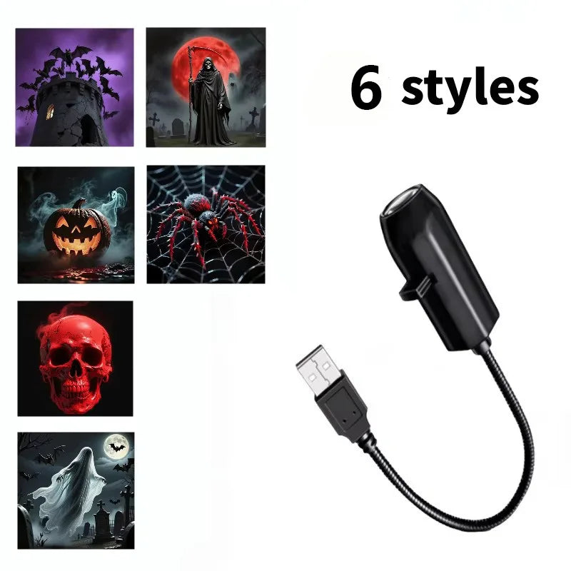 Halloween Led Projector Night Lights USB Plug and Play HD LED Projector Lights for Room Ceiling Window Halloween Decor Wall Lamp