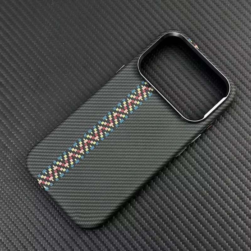 Carbon Fiber Texture Magnetic Case For iphone 17 Pro Max 17Pro Air Ultrathin Alloy Lens Wireless Charge for Magsafe Hard Pc Case