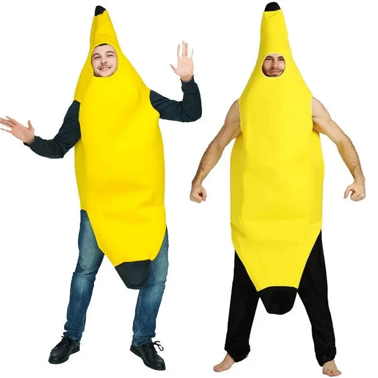 Halloween Banana Costume Kids Adults Funny Theater Show Outfit Carnival Party Fancy Dress Performance Wear Stage Costume