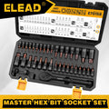 ELEAD 37-Piece Premium Torx Bit Socket Set (T6–T70/T6H–T70H) — CR-V & S2 Steel, High-Torque Ratchet, 1/4"/3/8"/1/2" Drives