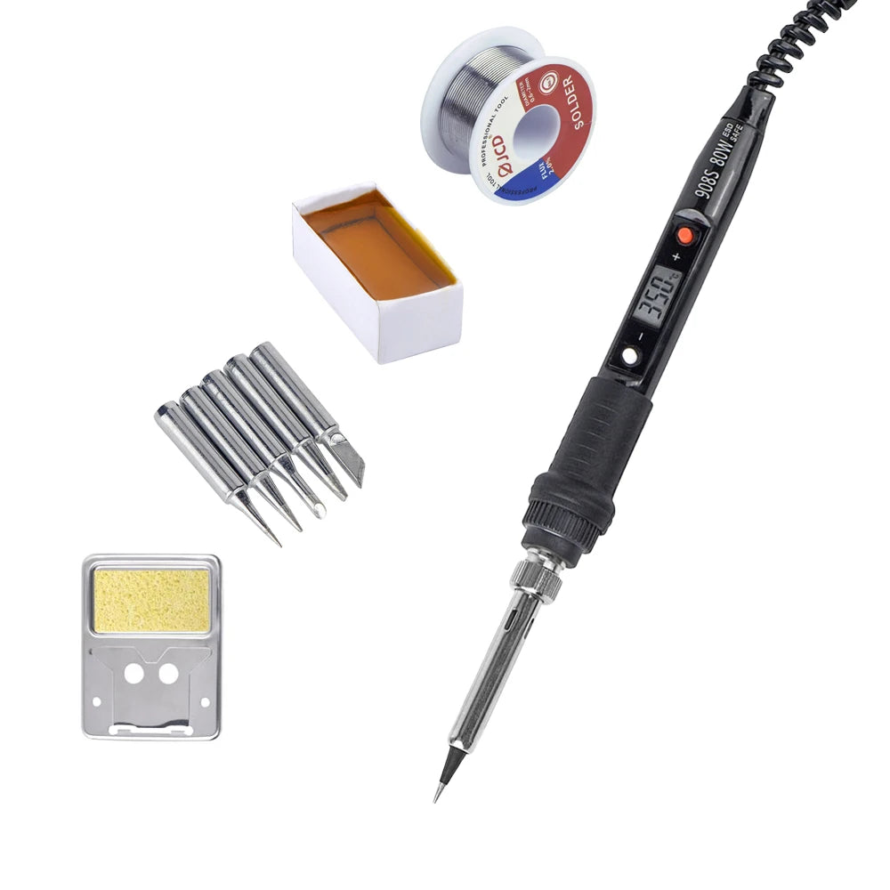 JCD Electric Soldering Iron 80W LCD Digital Display Adjustable Temperature Soldering Iron Set 220V/110V Welding Solder Tools
