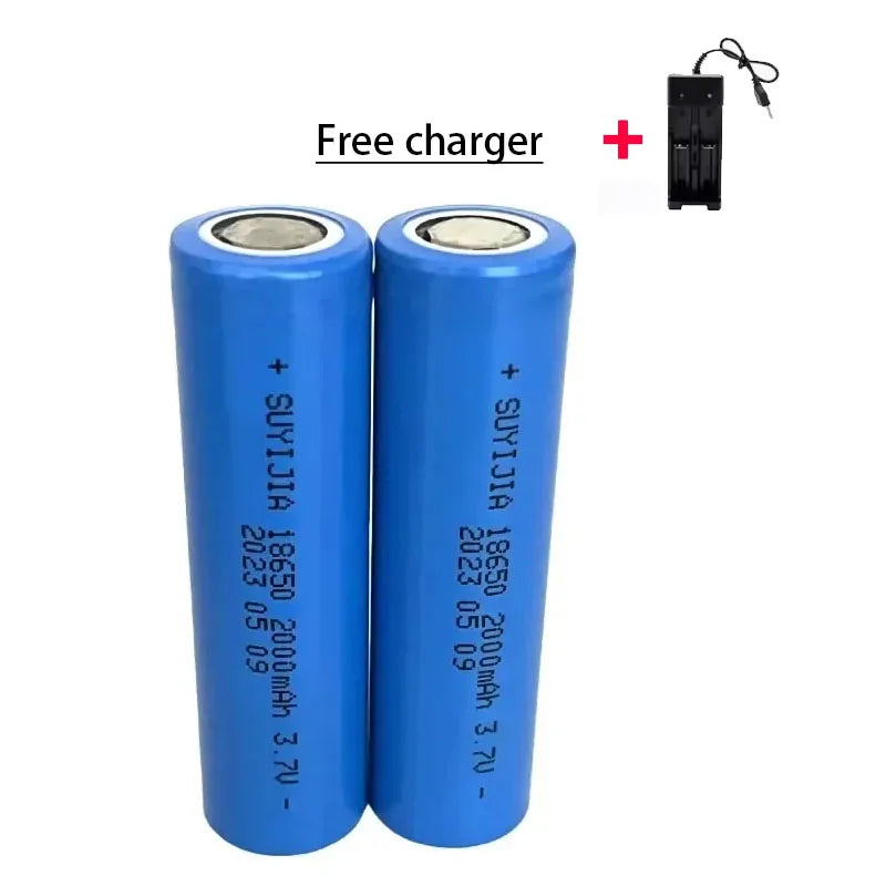 18650 2000mah Rechargeable Battery 3.7V Lithium-ion Battery Pointer Doorbell Flashlight Lithium Battery Send Charger