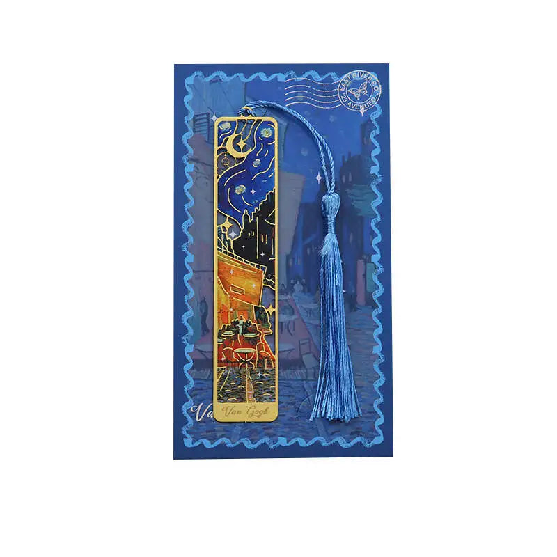 1-6-12 Pcs Creative Metal Book Mark Vintage Oil Painting Bookmark Office School Supplies Funny Gift Stationery Items