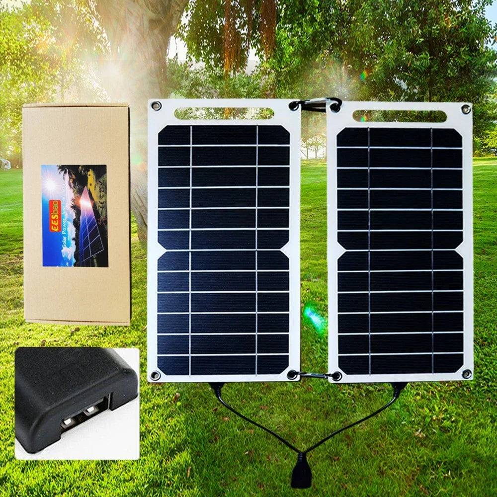 Portable 25-35W Solar Panel. Waterproof, for Outdoor Hiking/Camping. USB Mobile Phone Charging Bank & Battery Charger.