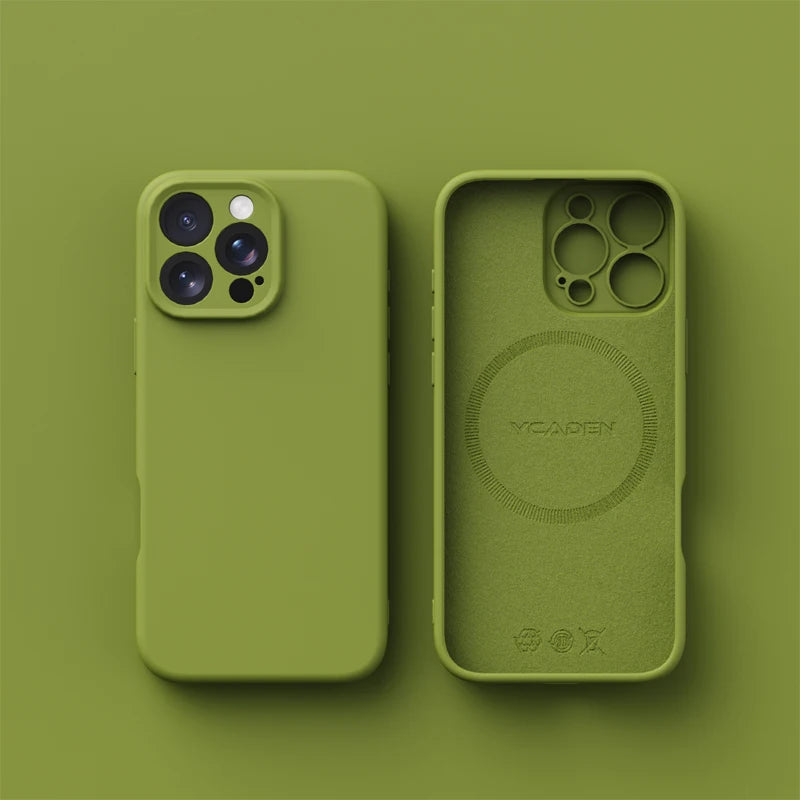 Original Magnetic For Magsafe Phone Case For iPhone 16 15 14 12 13 17 Pro Max 16 Plus Case Liquid Silicone Wireless Charge Cover
