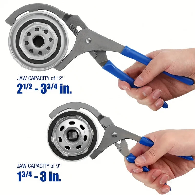 9 Inch Adjustable Oil Filter Pliers Clamp Wrench Tool for Automotive Maintenance