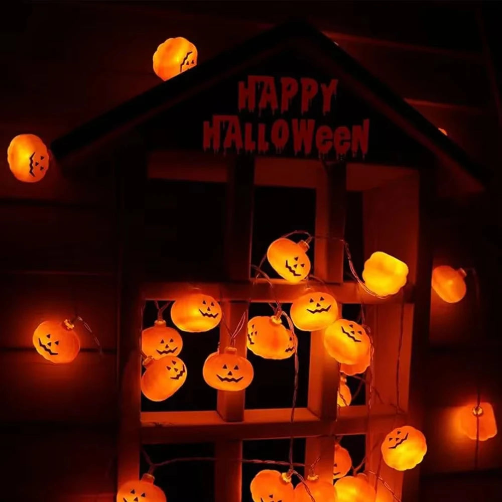 Jack-O'-Lantern Pumpkin String Lights — 10 or 20 LED
