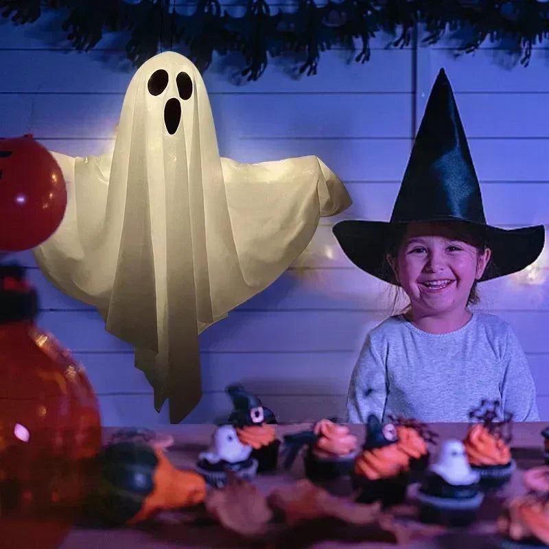 LED Flying Ghost Halloween Decorations, Light Up Flying Hanging Ghosts for Indoor Outdoor Garden Party, Halloween Ornament Gifts