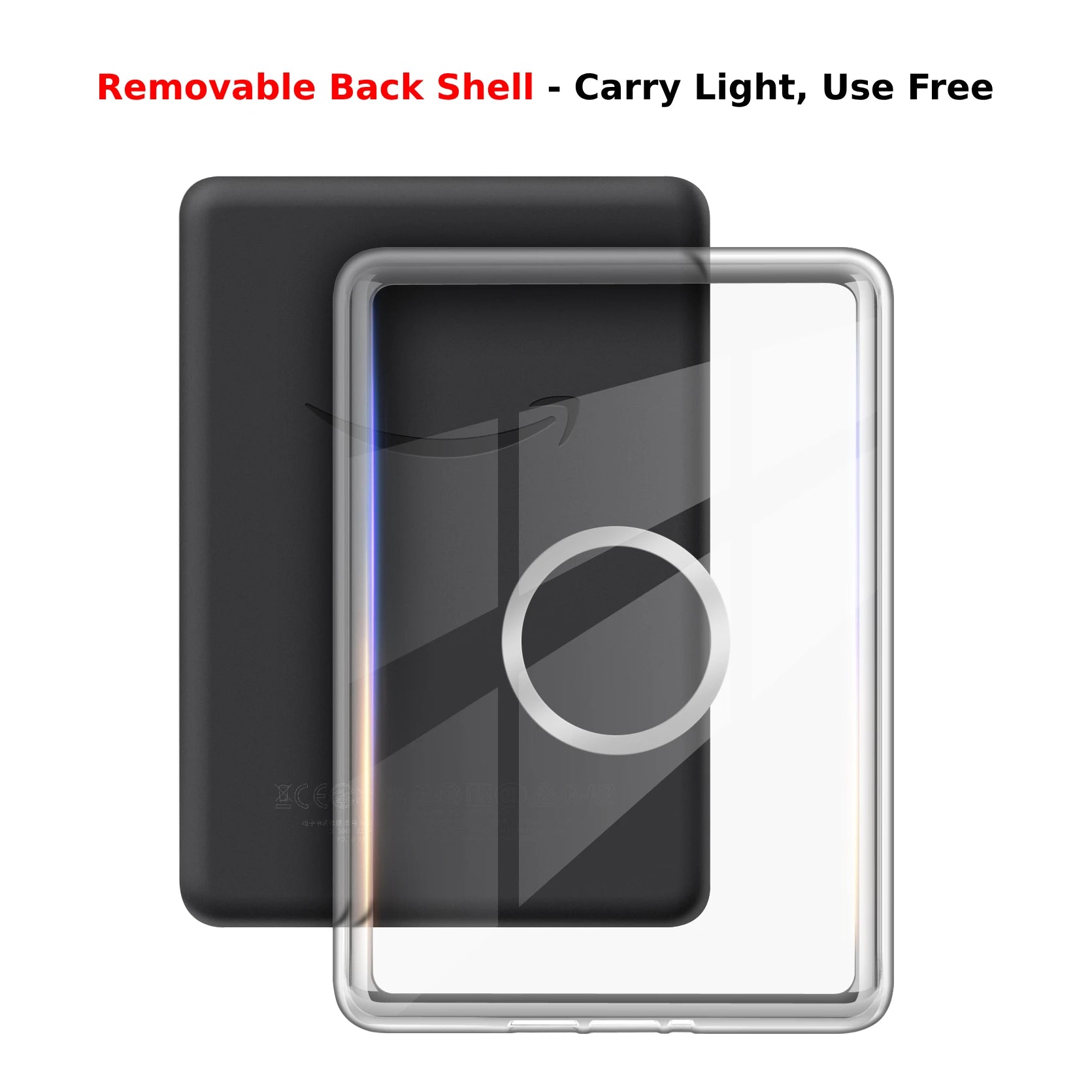For Kindle 10th Gen Case 360° Rotatable 2-in-1 Detachable Acrylic Case Magnetic Stand 6'' 2019 J9G29R PU Leather Cover Funda