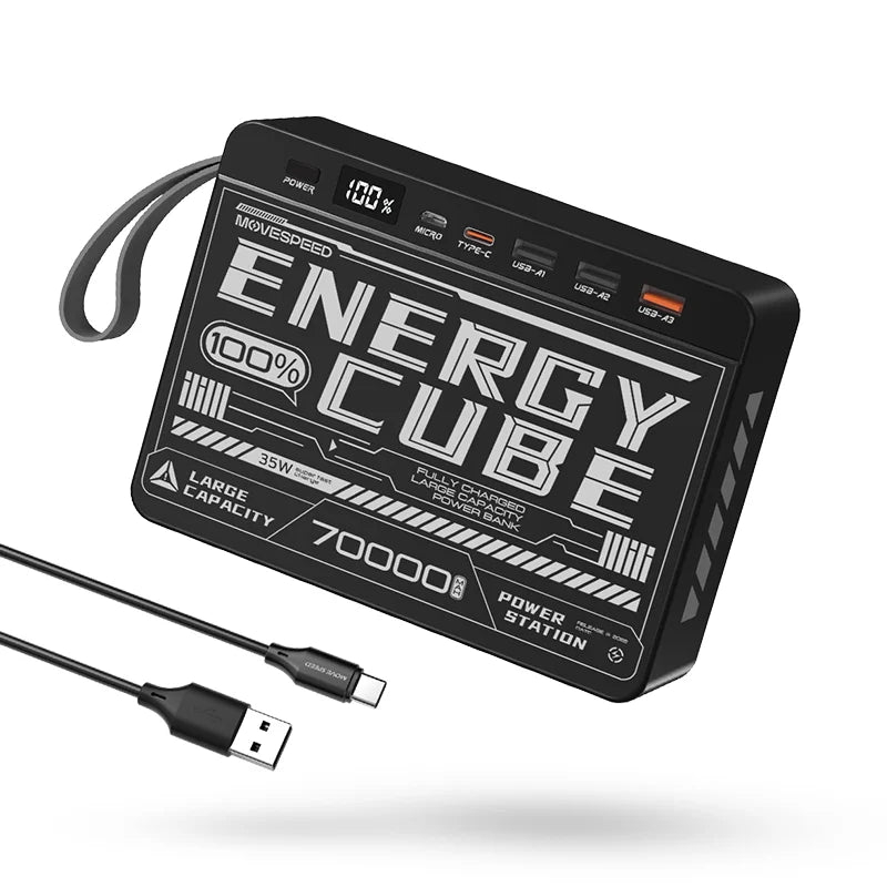 Movespeed Z70SE Power Bank 70000mh Power Station PD Fast Charging Powerbank External Battery Charger for Camping Outdoor