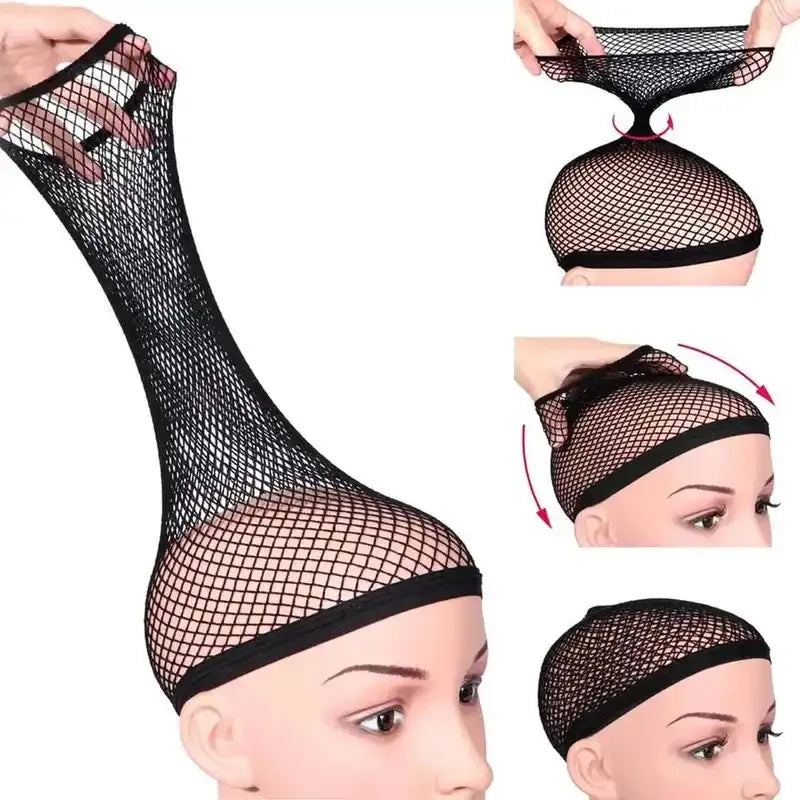 Wig Caps for Women, Hair Net for Wig, Mesh Wig Cap for Long Hair, Natural Nude, Black
