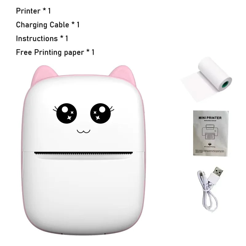 Impresora térmica portátil, mini impresora térmica de bolsillo para fotos e imágenes, impresora térmica de etiquetas de 58 mm, inalámbrica, Bluetooth, para Android e iOS
