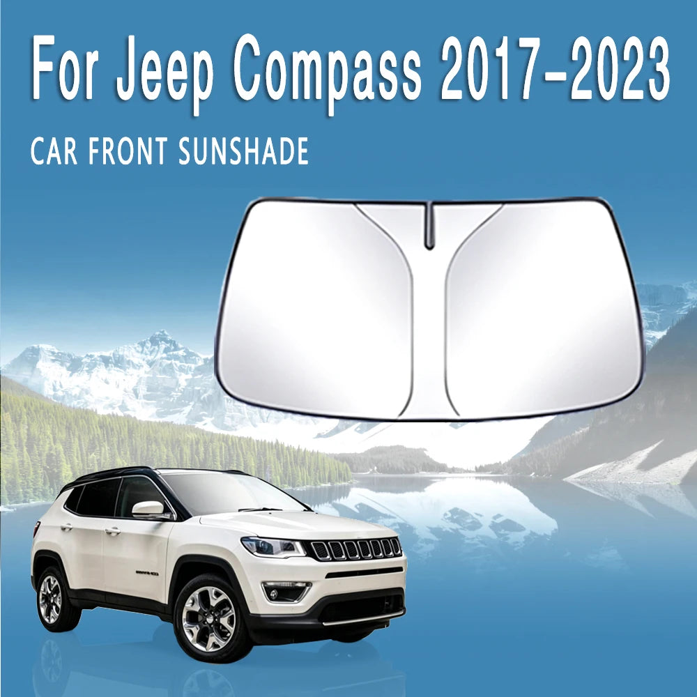 For Jeep Compass 2017-2023 2018 2019 Car Front Windshield Sunshade Heat Insulation Sun Visor Summer Auto Accessories Foldable