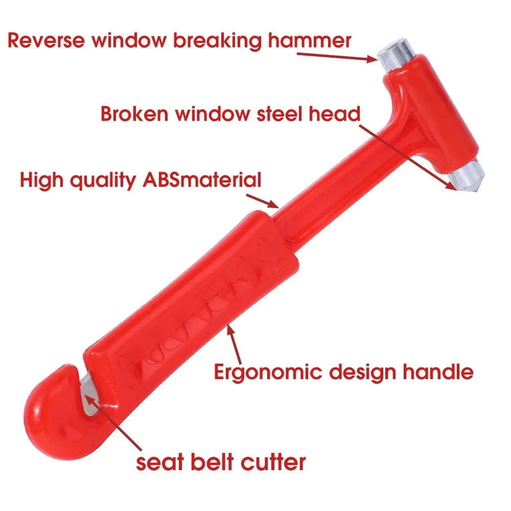 Multifunctional Safety Long Handle Solid Car Self-Help Emergency Escape Hammer Window Breaker for Window Knocking Glass Artifact