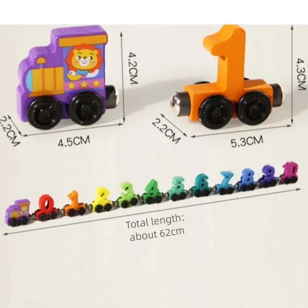 1set 0-10 Number Digital Train Toys Colorful Magnetic Early Educational Toys Digital Train Track Assembly Number Train Set Kids