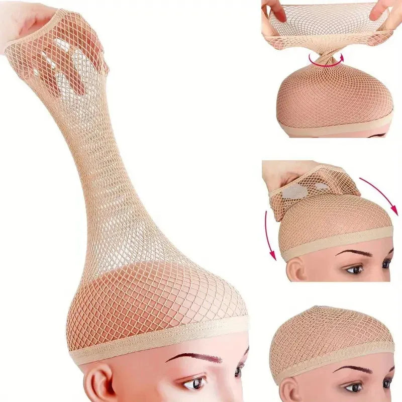 Wig Caps for Women, Hair Net for Wig, Mesh Wig Cap for Long Hair, Natural Nude, Black