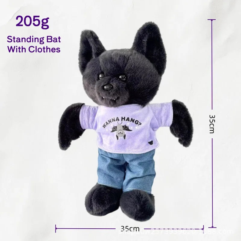 Murciélago Negro de Peluche de Halloween, Juguete de Murciélago de Peluche de Dibujos Animados, Muñeco de Peluche de Murciélago, Osito Negro, Murciélago, Muñeca, Regalo de Decoración para Fiesta de Halloween