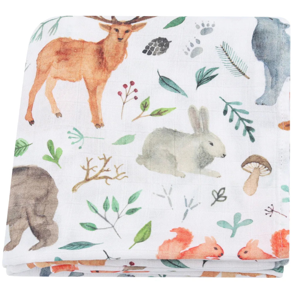 120x120cm Bamboo Cotton Muslin Blanket Baby Swaddle Warp Newborn Bath Towel Gauze Infant Kids Wrap Sleepsack Baby Blankets