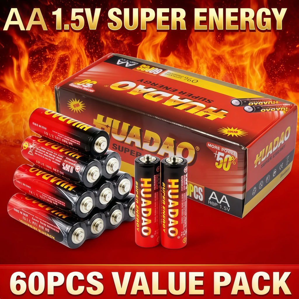 Top-Grade AA High-Capacity 1.5V Alkaline Batteries-Reliable Power for Pocket Flashlights,Toys,Wireless Mice&Digital Desk Clocks.
