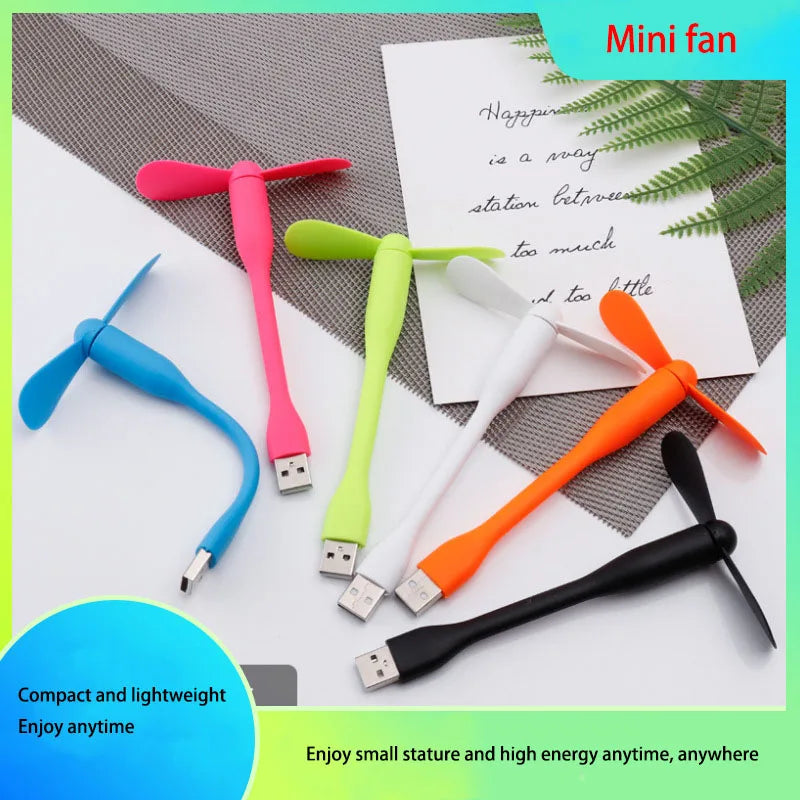 Mini USB Fan Flexible Bendable For Power Bank Laptop PC AC Charger Portable Hand For Computer Summer Gadget