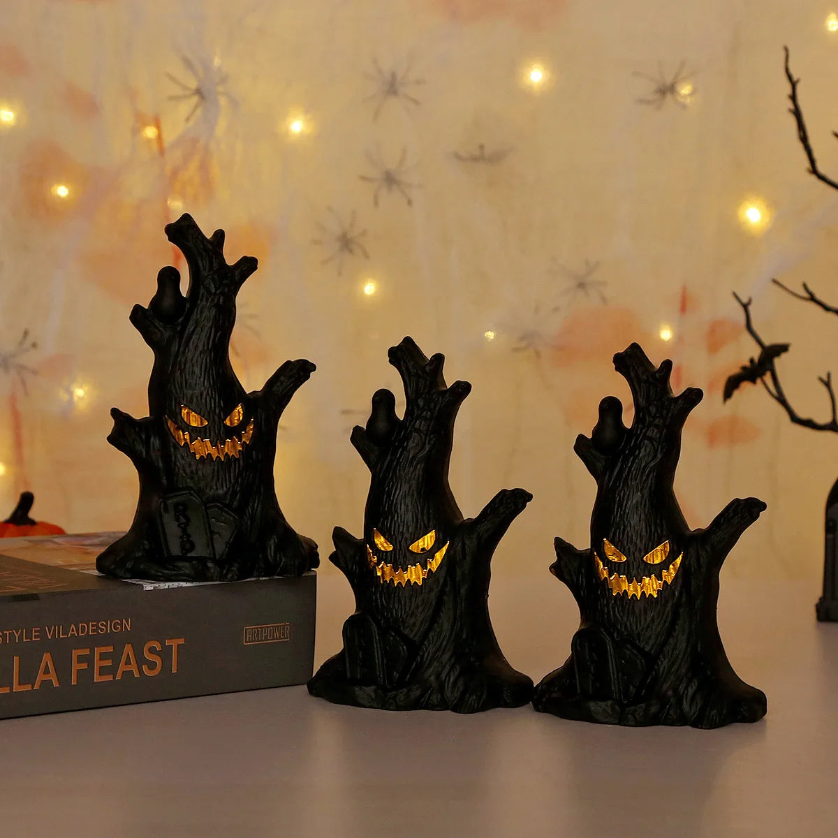 Halloween LED Tree Lights — Ghosts, Pumpkins & Spooky Shapes