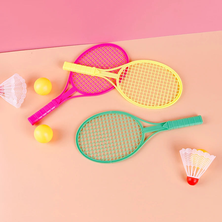 4pcs/set Color Mini Badminton Racket with Badminton Table Tennis Two Person Interactive Indoor Universal Sports Game Gifts