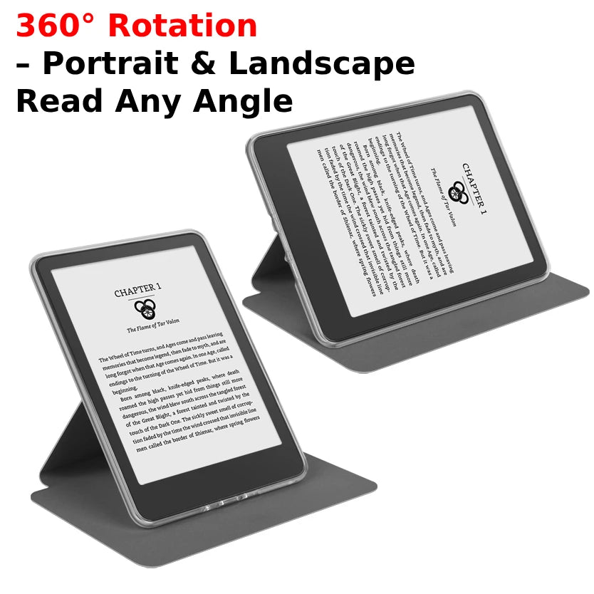 For Kindle 10th Gen Case 360° Rotatable 2-in-1 Detachable Acrylic Case Magnetic Stand 6'' 2019 J9G29R PU Leather Cover Funda