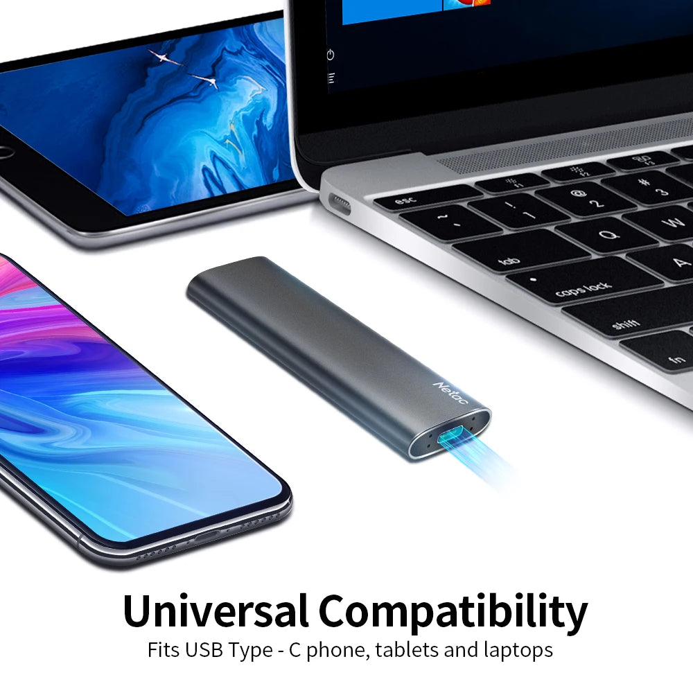 Netac Portable SSD 2TB 1TB 500gb External Hard Drive 550MB/s USB3.2 HDD Disk for PS4 XBox Laptop Desktop