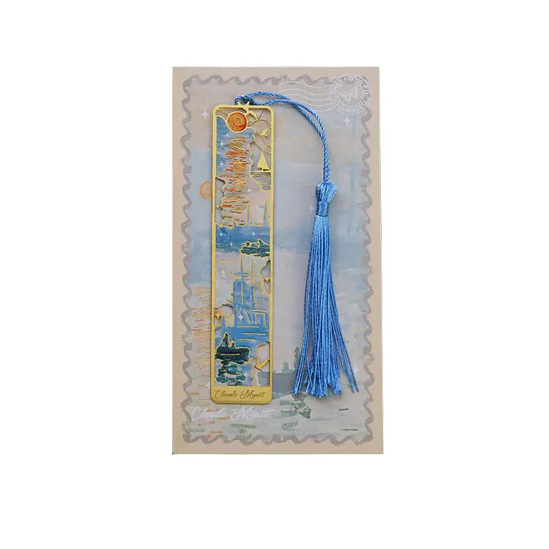 1-6-12 Pcs Creative Metal Book Mark Vintage Oil Painting Bookmark Office School Supplies Funny Gift Stationery Items