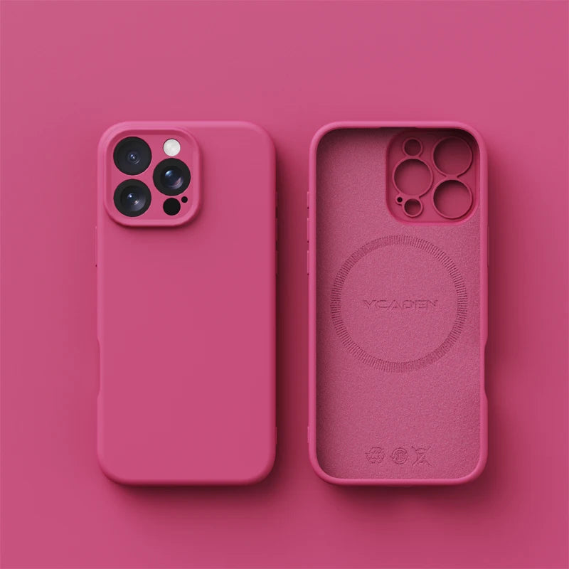 Original Magnetic For Magsafe Phone Case For iPhone 16 15 14 12 13 17 Pro Max 16 Plus Case Liquid Silicone Wireless Charge Cover