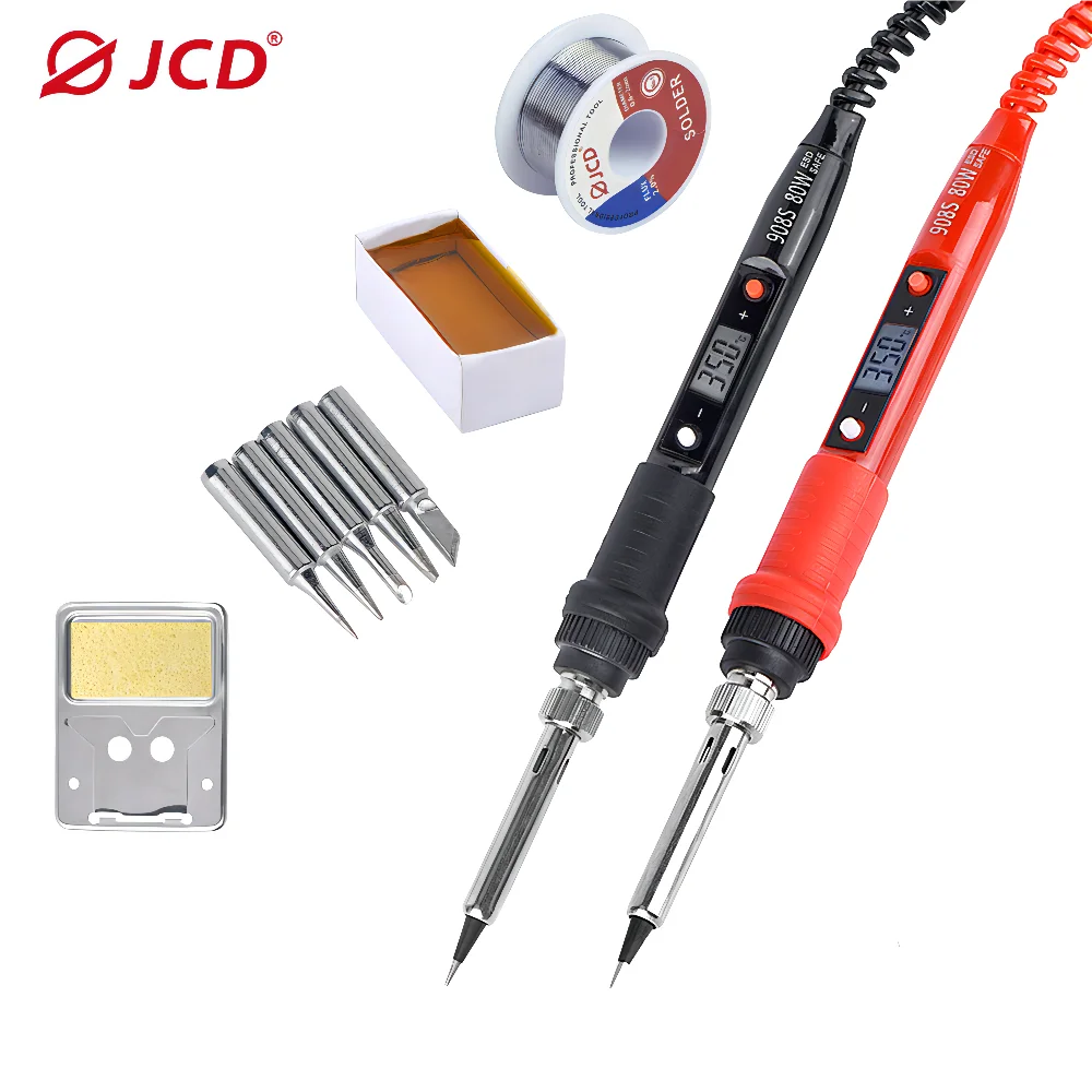 JCD Electric Soldering Iron 80W LCD Digital Display Adjustable Temperature Soldering Iron Set 220V/110V Welding Solder Tools