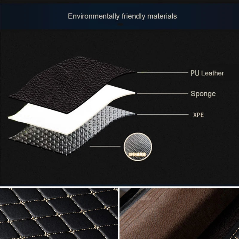 Universal 5Pcs Car Floor Mats PU Leather Waterproof Dust-Proof Auto Carpet Protector Pads Fashion Car Interior Accessories