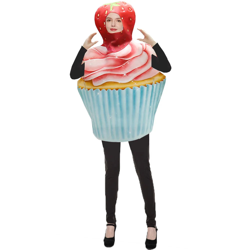 Halloween Outfits Costume Women Funny Delicious Food Clothing Cosplay Apparel Accessories For Birthday Party Cake Costume