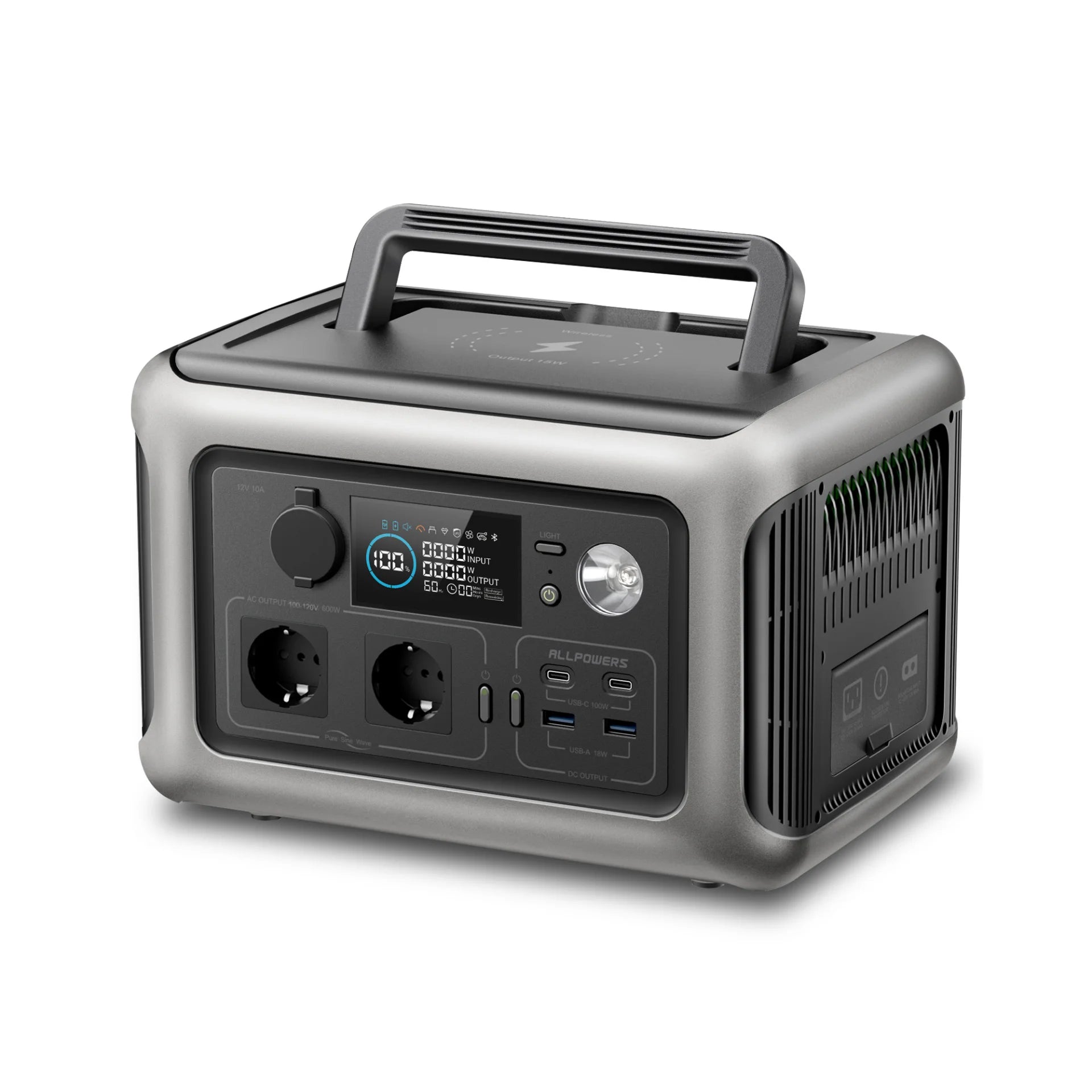 ALLPOWERS Portable Power Station R600, 299Wh LiFeP04 Battery with 2x 600W (1200W Surge) AC Outlets for Outdoor Camping RV Home