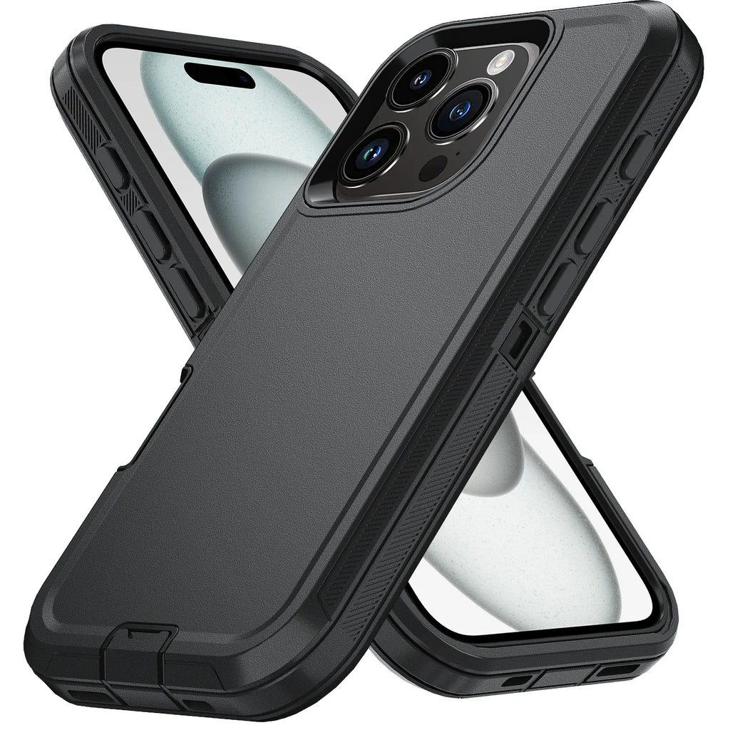 Shockproof Defender Phone Case for iPhone 17 / 16 / 15 / 14 / 13 / 12 / 11 / XS Max — Hard Back Cover with Belt Clip