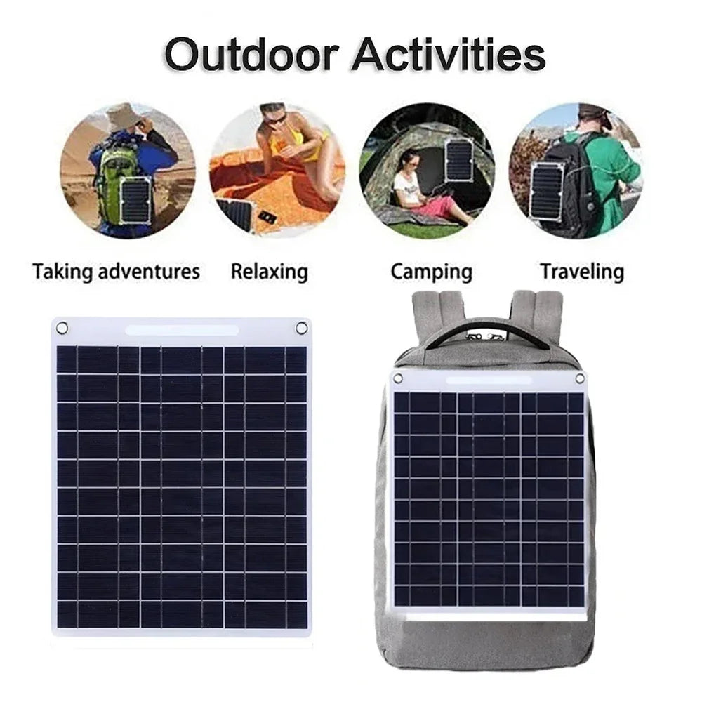 High-Efficiency 100W Solar Charger: Dual Smart USB Ports, IPX4 Waterproof, Compact Foldable Design for Phones, Lights & GPS