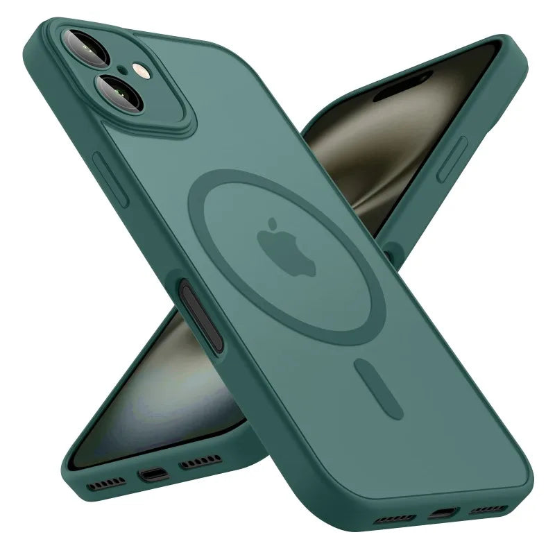 Luxury Frosted Phone Case For iPhone 18 16 15 14 13 12 11 Pro Max Plus 17 Air For Magsafe Matte Transparent Magnetic Cover