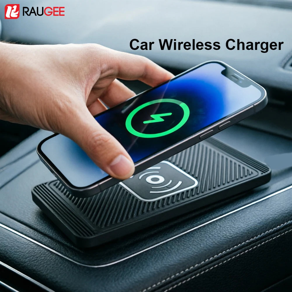 Car Wireless Charger for Iphone 17 16 15 14 13 12 Pro Max X Samsung S25 S24 Xiaomi  Wireless Car Charging Silicone Non-slip Pad