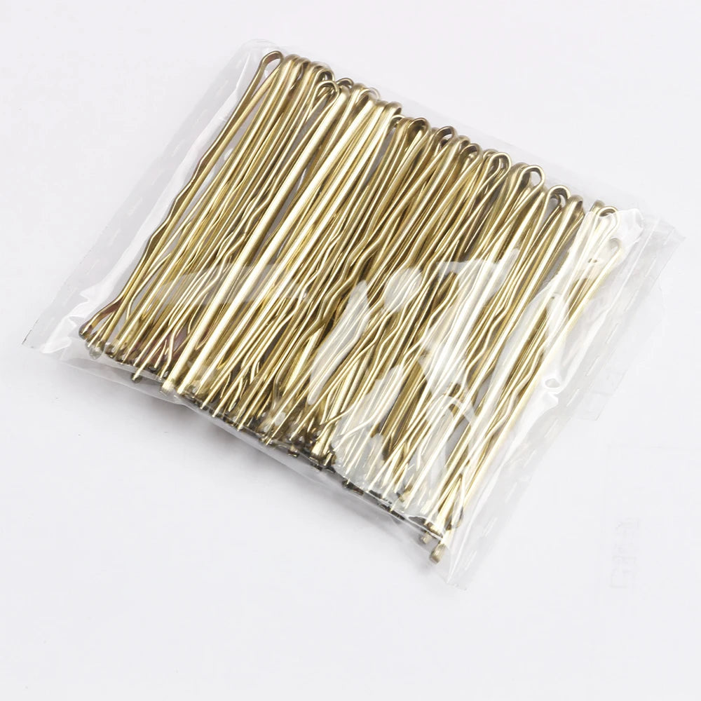 50pcs Women Girls Solid Bobby Pin Hair Clip Casual Curly Wavy Grips Hairstyle Hairpins Styling Hair Accessories 5cm