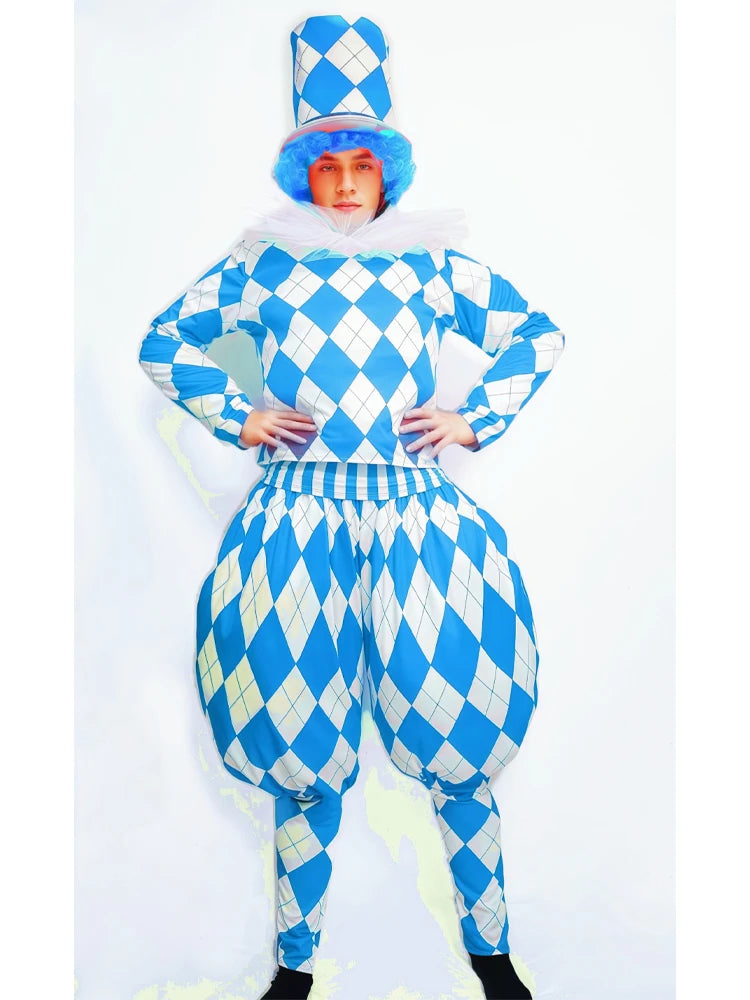 Halloween Adult Clown Costume Clown Carnival Costume Dress Up Amusement Park Funny Role Play Costume Suit Performance Costume