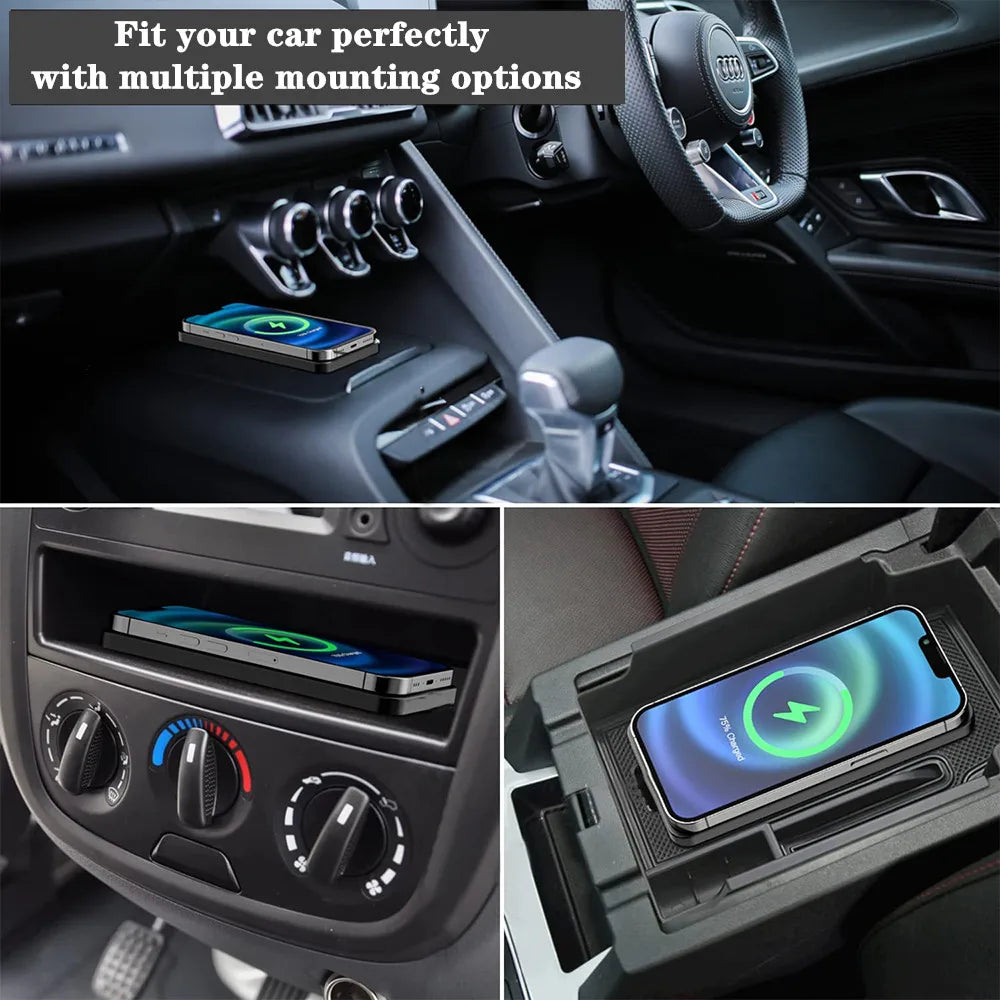 Car Wireless Charger for Iphone 17 16 15 14 13 12 Pro Max X Samsung S25 S24 Xiaomi  Wireless Car Charging Silicone Non-slip Pad