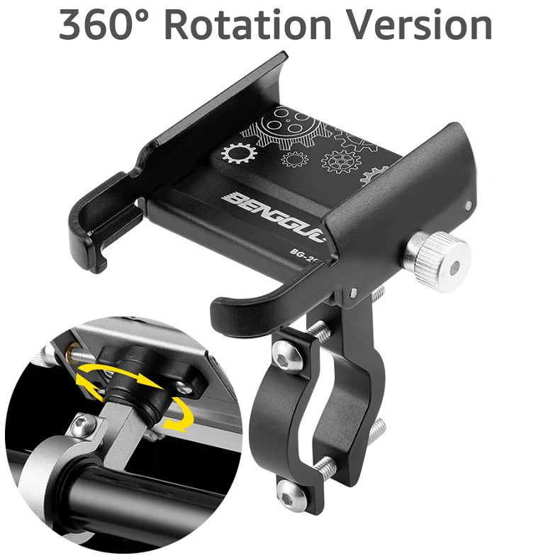 Bike Phone Holder 360 Rotation Bicycle Phone Holder for 4.7-7.0 Inch Devices Motorcycle Handlebar Mobile Phone Stand